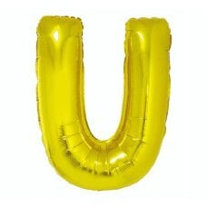 Воздушный шар буква U, золотой, 85 см цена и информация | Шарики | pigu.lt