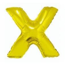 Воздушный шар буква X, золотой, 85 см цена и информация | Шарики | pigu.lt
