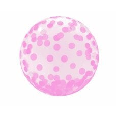 Krištolinis balionas, rožiniai taškai, 18 kaina ir informacija | Balionai | pigu.lt