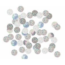 Folijiniai konfeti apskritimai, 2 cm, 250g, holografinis sidabras kaina ir informacija | Dekoracijos šventėms | pigu.lt