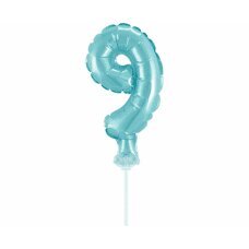 Folijinis balionas su lazdele Nr. 9, šviesiai mėlynas, 13 cm kaina ir informacija | Balionai | pigu.lt