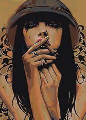 Tapyba pagal skaičius Moteris ir cigaras 2, 40x60 cm kaina ir informacija | Tapyba pagal skaičius | pigu.lt