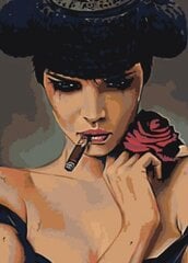 Tapyba pagal skaičius Moteris ir cigaras 3, 40x60 cm kaina ir informacija | Tapyba pagal skaičius | pigu.lt