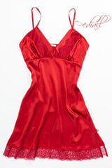 Natūralaus šilko naktiniai moterims, raudonos spalvos цена и информация | Женские пижамы, ночнушки | pigu.lt