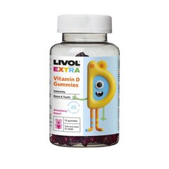 Maisto papildas Livol Extra Vitamino D3 guminukai N75 цена и информация | Витамины, пищевые добавки, препараты для хорошего самочувствия | pigu.lt