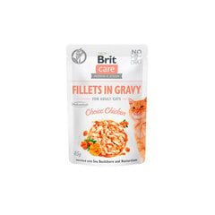 Brit Care Fillets in gravy suaugusioms katėms su vištiena, 24 x 85 g kaina ir informacija | Konservai katėms | pigu.lt