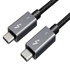 Kabelis Thunderbolt 3, USB-C - USB-C, 40Gbps, 100W, 20V/ 5A, 5K/ 60HZ, 2m kaina ir informacija | Kabeliai ir laidai | pigu.lt