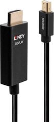 Lindy DisplayPort Mini - HDMI 3m kaina ir informacija | Kabeliai ir laidai | pigu.lt