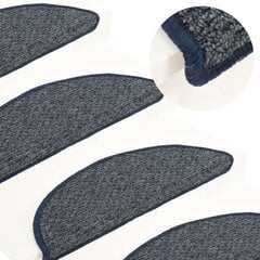 vidaXL Laiptų kilimėliai, 15vnt., tamsiai mėlynos spalvos, 56x20cm kaina ir informacija | Kilimai | pigu.lt