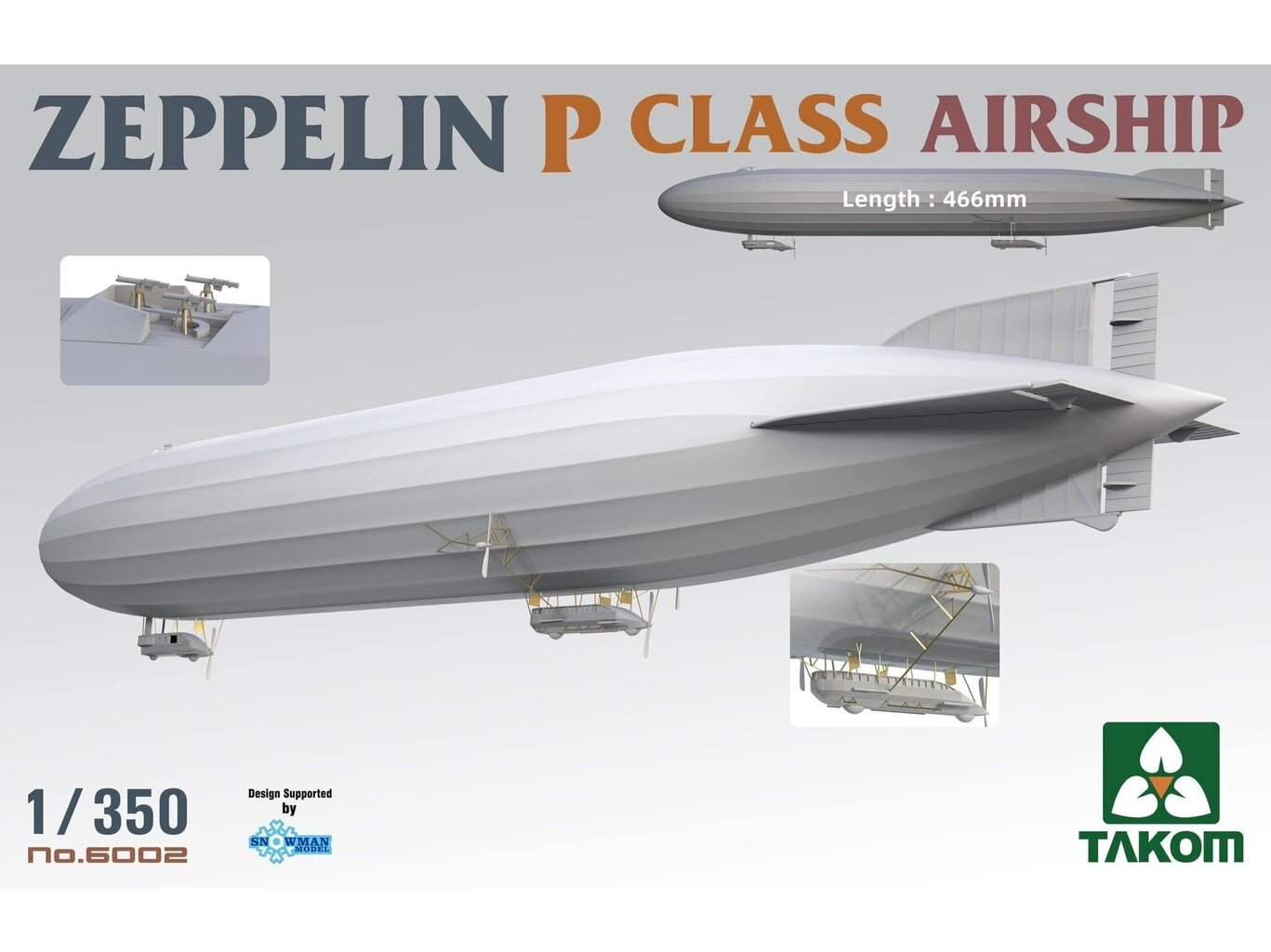 Takom - Zeppelin P Class Airship, 1/350, 6002 kaina ir informacija | Konstruktoriai ir kaladėlės | pigu.lt