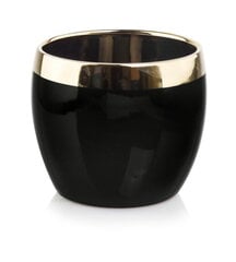 Керамический вазон Emerald, круглый, черный/золотой, 14 x 13(В) см цена и информация | Вазоны | pigu.lt