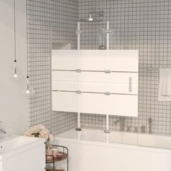 Sulankstoma dušo pertvara, 120x140cm, balta kaina ir informacija | Dušo durys ir sienelės | pigu.lt
