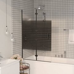 Sulankstoma dušo pertvara, 80x140cm, juoda kaina ir informacija | Dušo durys ir sienelės | pigu.lt