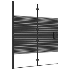 Sulankstoma dušo pertvara, 120x140cm, juoda kaina ir informacija | Dušo durys ir sienelės | pigu.lt