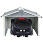 vidaXL Sodo roboto vejapjovės garažas, pilkas, 92x97x63cm, plienas цена и информация | Skėčiai, markizės, stovai | pigu.lt