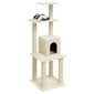 vidaXL Draskyklė katėms su stovais iš sizalio, kreminės spalvos, 105cm kaina ir informacija | Draskyklės | pigu.lt