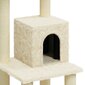 vidaXL Draskyklė katėms su stovais iš sizalio, kreminės spalvos, 105cm kaina ir informacija | Draskyklės | pigu.lt