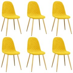 Valgomojo kėdės, 6 vnt, geltonos kaina ir informacija | Virtuvės ir valgomojo kėdės | pigu.lt