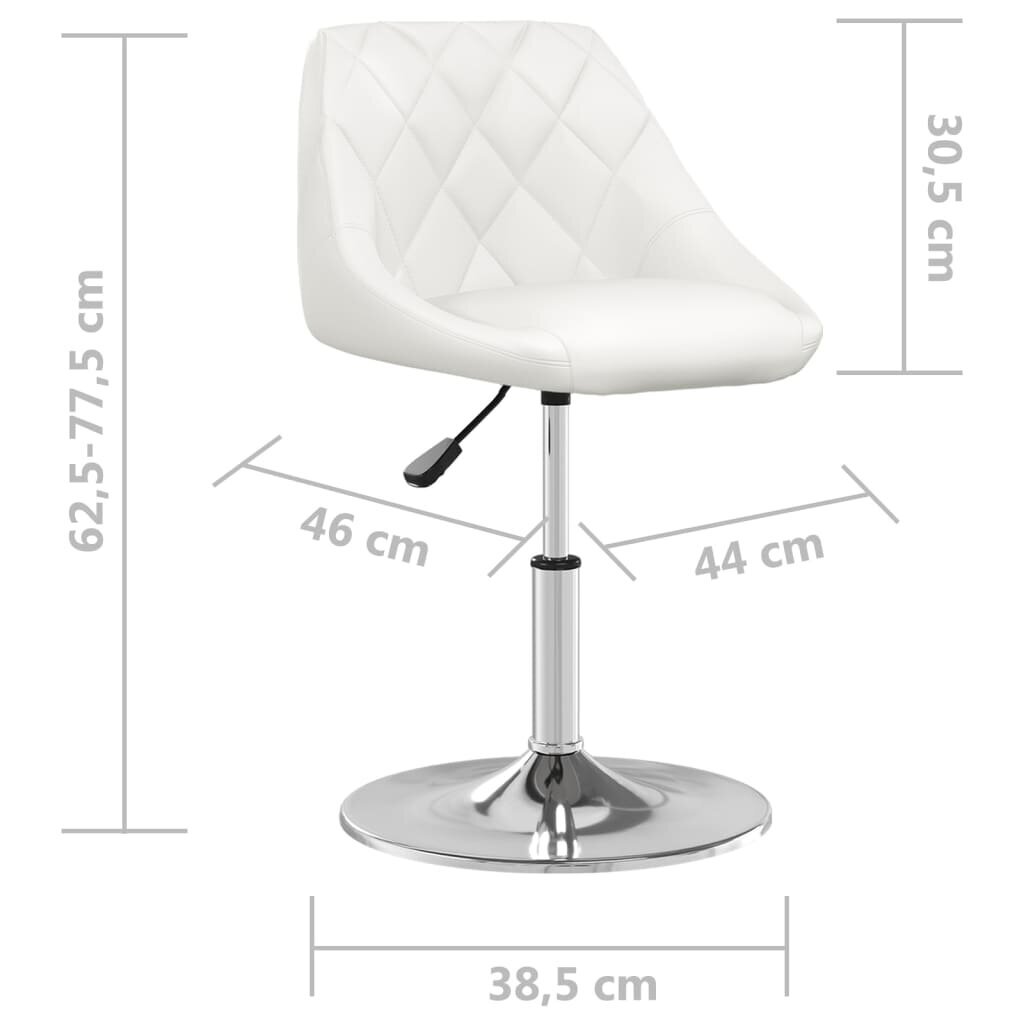 vidaXL Baro taburetė, baltos spalvos, dirbtinė oda цена и информация | Virtuvės ir valgomojo kėdės | pigu.lt