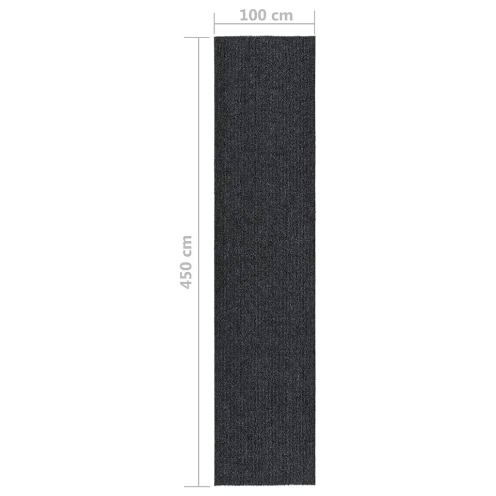 vidaXL Purvą sugeriantis kilimas-takelis, antracito spalvos, 100x450cm kaina ir informacija | Kilimai | pigu.lt