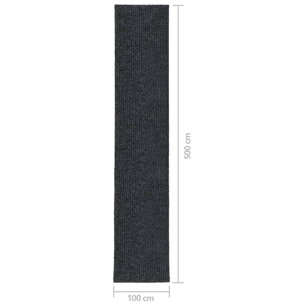 vidaXL Purvą sugeriantis kilimas-takelis, antracito spalvos, 100x500cm kaina ir informacija | Kilimai | pigu.lt