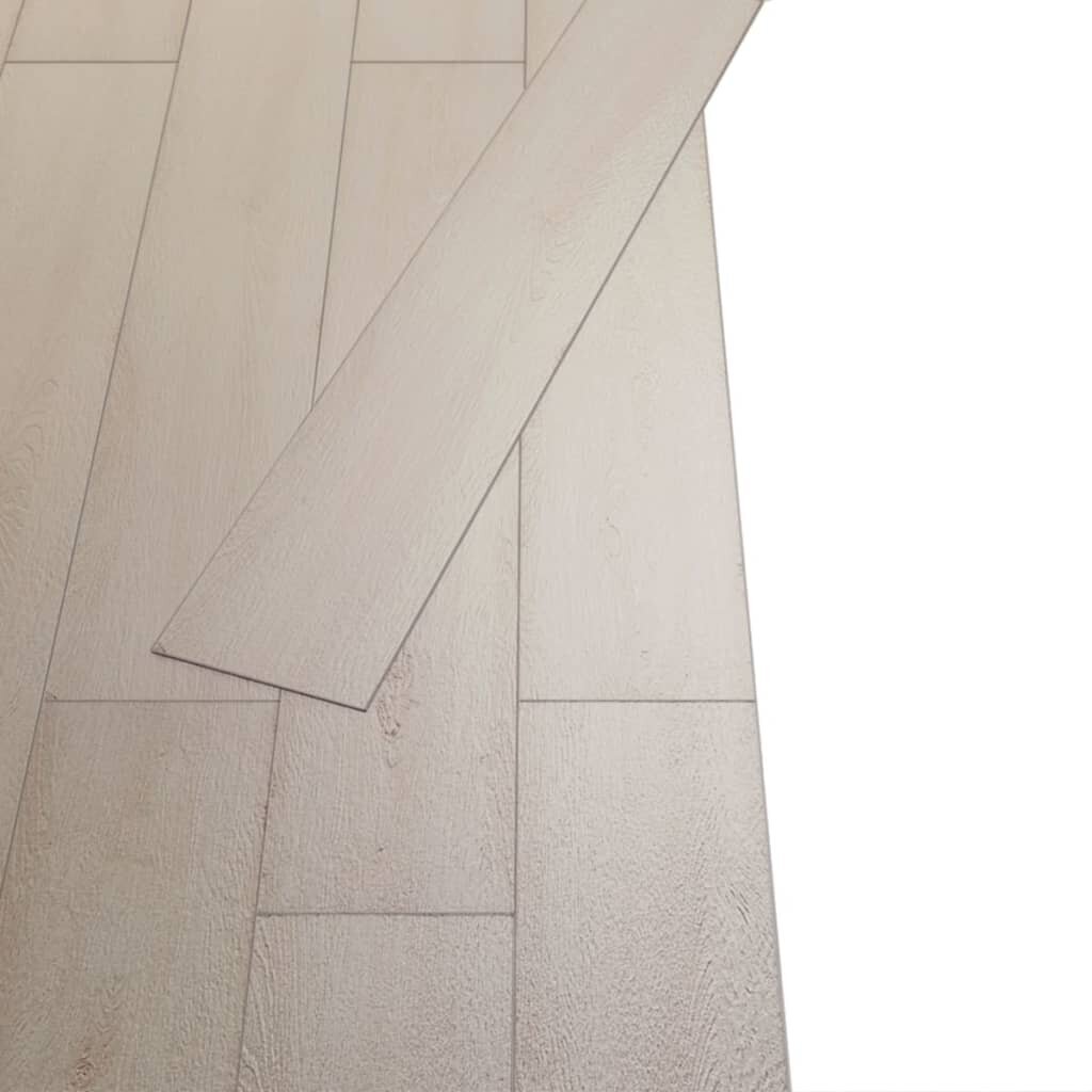 Grindų plokštės, ąžuolo klasikinės baltos, PVC, 5,21m², 2mm kaina ir informacija | Laminuotos grindys | pigu.lt