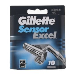 Prekė su pažeista pakuote. Skustuvo galvutės Gillette Sensor Excel, 10 vnt. kaina ir informacija | Kvepalai ir kosmetika su pažeista pakuote | pigu.lt