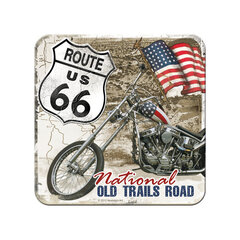 Retro stiliaus stiklinis postiklinis Route 66 Old Trails Road kaina ir informacija | Staltiesės, servetėlės | pigu.lt