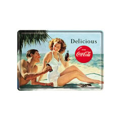 Nostalgic Art Металлическая открытка 10x14.5см / Coca-Cola Delicious on the Beach цена и информация | Детали интерьера | pigu.lt