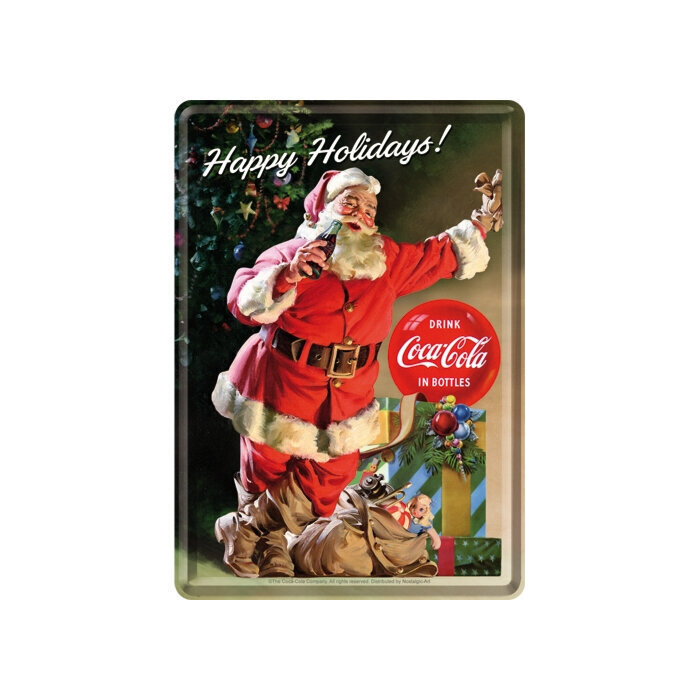 Nostalgic Art Atvirukas metalinis 10x14.5 cm / Coca-Cola Happy Holidays цена и информация | Interjero detalės | pigu.lt