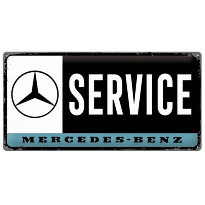 Nostalgic Art metalinė plokštė Mercedes-Benz - Service, 25x50 cm kaina ir informacija | Interjero detalės | pigu.lt