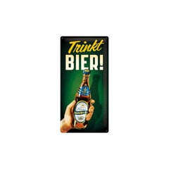 Nostalgic Art металлическая пластина Trinkt Bier!, 25x50 см цена и информация | Детали интерьера | pigu.lt