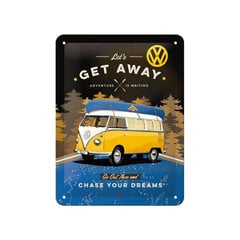Metalinė plokštelė 15 x 20cm / VW Bulli - Let´s Get Away Night kaina ir informacija | Sodo dekoracijos | pigu.lt