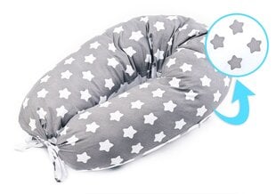 Maitinimo pagalvė Sensillo Maternity Croll Xl Grey Stars, 180 cm kaina ir informacija | Maitinimo pagalvės | pigu.lt