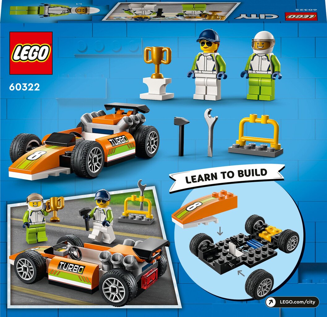 60322 LEGO® City Lenktynių automobilis kaina ir informacija | Konstruktoriai ir kaladėlės | pigu.lt