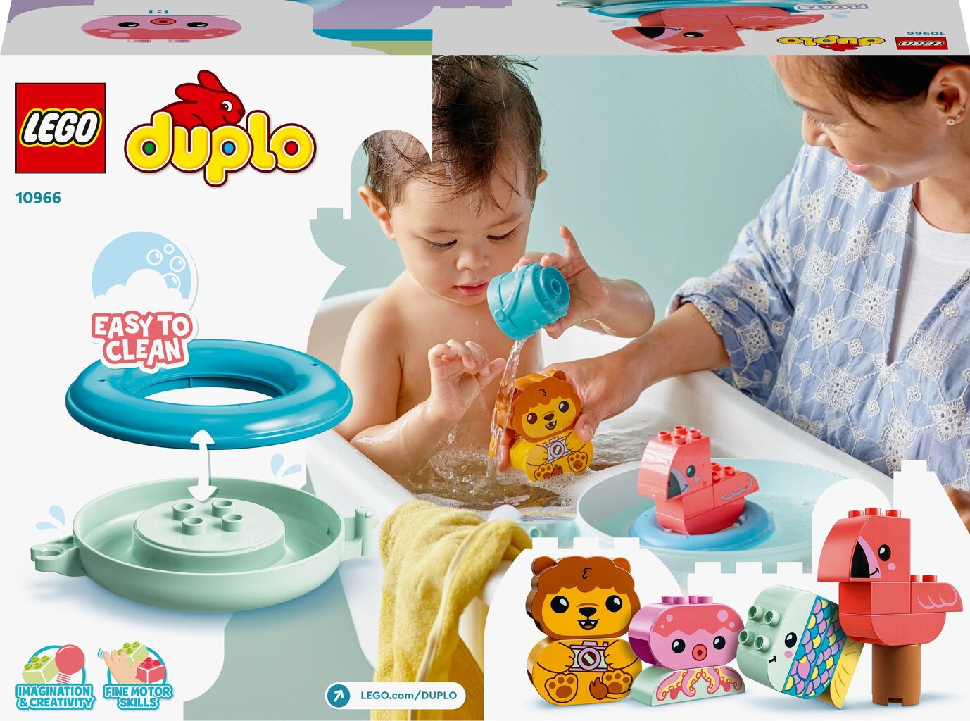 10966 LEGO® DUPLO Maudynių pramogos: plūduriuojanti gyvūnų sala kaina ir informacija | Konstruktoriai ir kaladėlės | pigu.lt