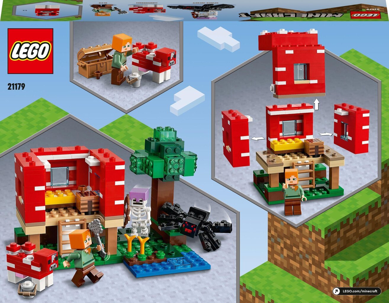 21179 LEGO® Minecraft Grybų namelis kaina ir informacija | Konstruktoriai ir kaladėlės | pigu.lt