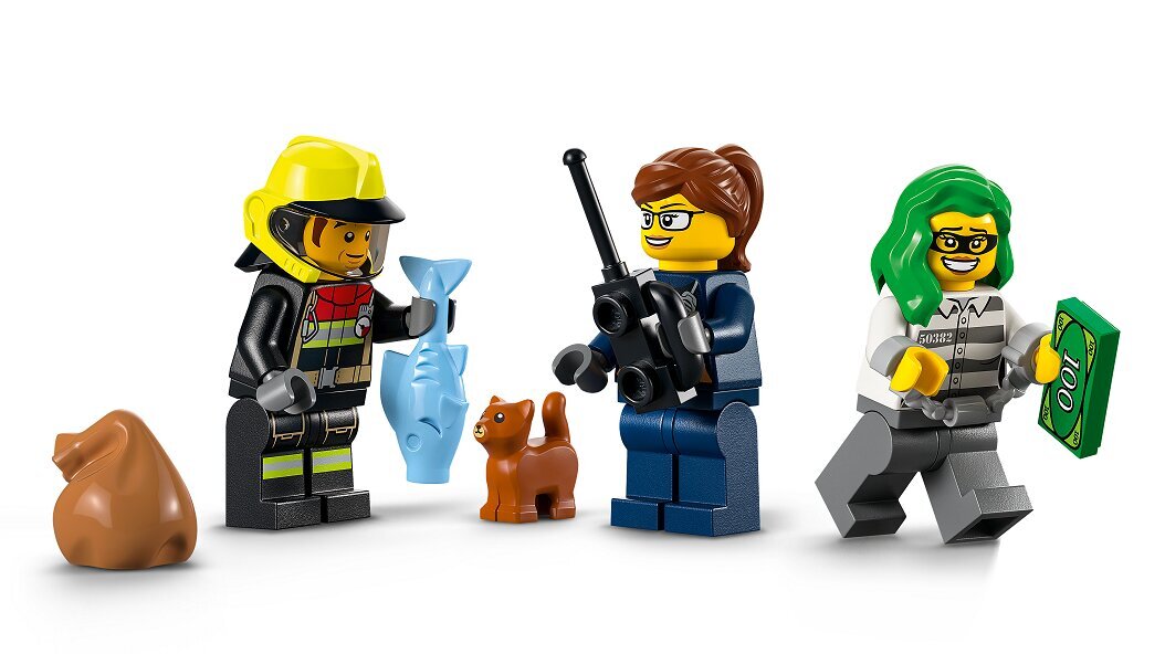 60319 LEGO® City Ugniagesių gelbėjimo operacija ir policijos gaudynės цена и информация | Konstruktoriai ir kaladėlės | pigu.lt