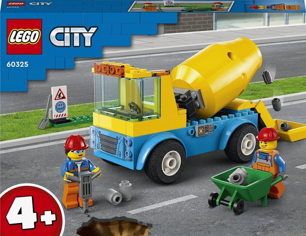 Конструктор LEGO® City 60325 Большие автомобили Бетоновоз цена | pigu.lt