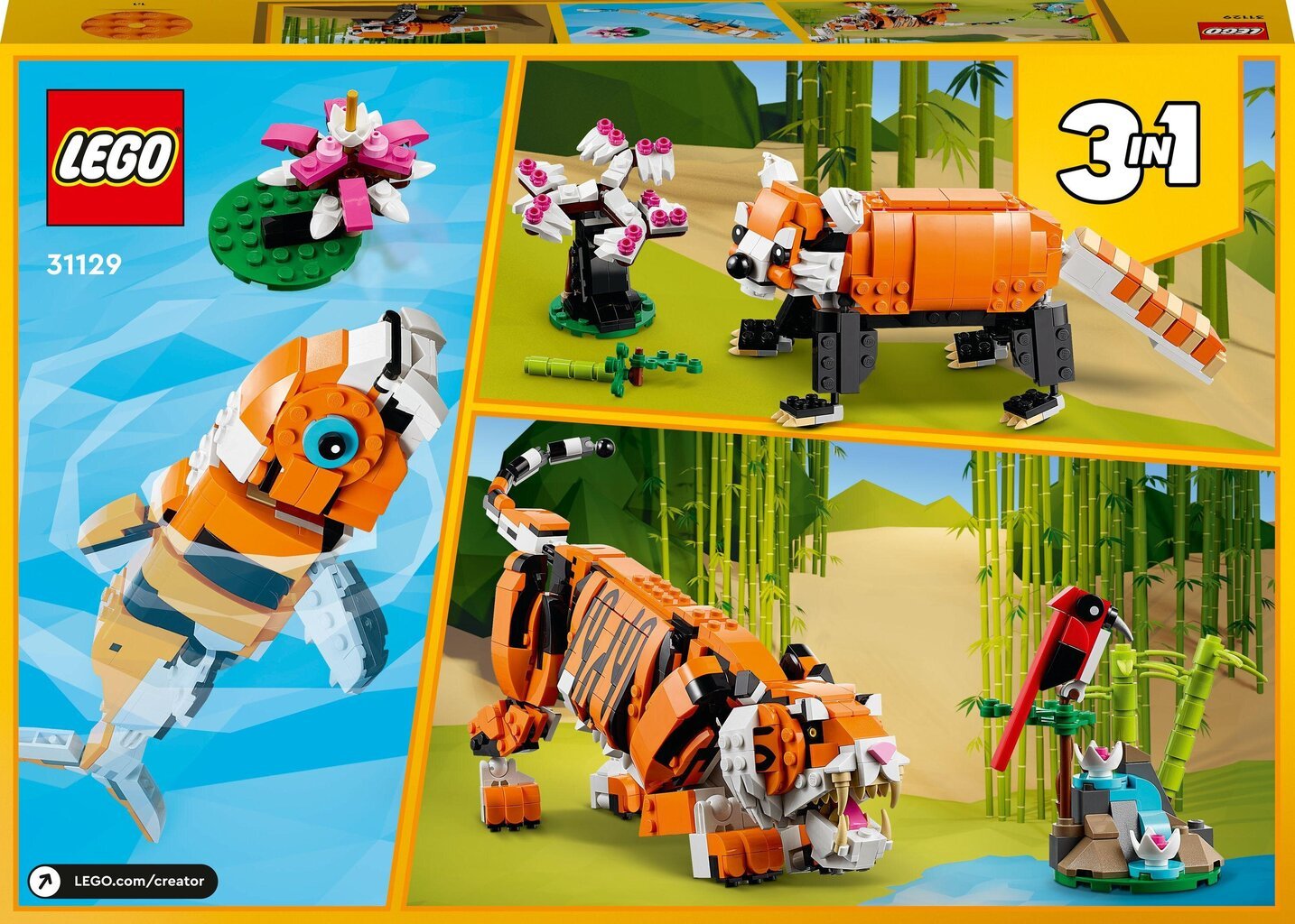 31129 LEGO® Creator Karališkas tigras цена и информация | Konstruktoriai ir kaladėlės | pigu.lt