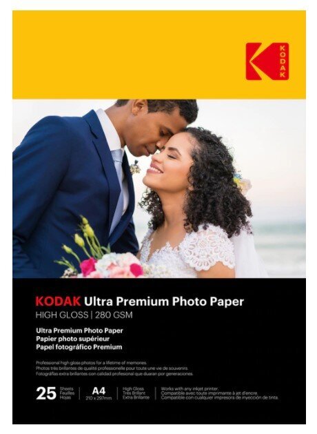 Itin blizgus fotopopierius Kodak Ultra Premium Photo Paper 9891261, A4,  280g/m², 25 lapai kaina | pigu.lt