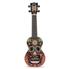 Sopraninė ukulelė Mahalo Art MA1-SKBK Skull kaina ir informacija | Gitaros | pigu.lt