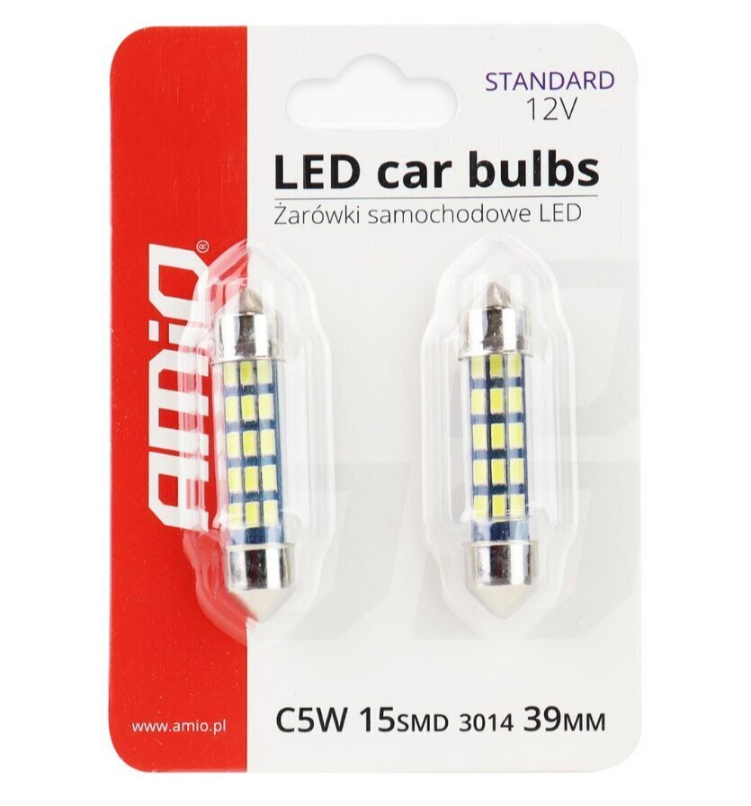 LED lemputės Standard Festoon, C5W, 15xSMD, 3014, 12V kaina ir informacija | Automobilių lemputės | pigu.lt