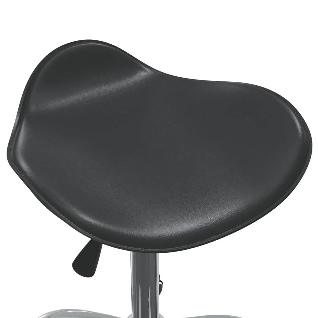 Pasukama valgomojo kėdė, juodos spalvos, dirbtinė oda (323684) kaina ir informacija | Virtuvės ir valgomojo kėdės | pigu.lt