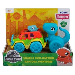 Mašinėlės rinkinys su dinozauru TOMY Chase & Roll Raptors, E73251 kaina ir informacija | Žaislai kūdikiams | pigu.lt