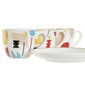 Vnt. kavos puodelių rinkinys DKD Home Decor Abstraktus Porcelianas Bone China (80 ml) (6 pcs) kaina ir informacija | Taurės, puodeliai, ąsočiai | pigu.lt