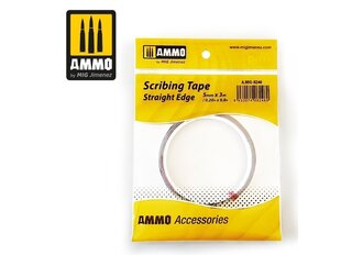 Лента для скрайбера AMMO MIG -Scribing Tape - Straight Edge (5 мм x 3 м) AMIG8246 цена и информация | Принадлежности для рисования, лепки | pigu.lt