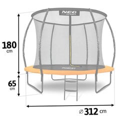 Батут Neo-Sport (NS-10С201) черный/оранжевый 312 см (10ft) цена и информация | Батуты | pigu.lt