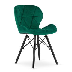 4-ių valgomojo kėdžių komplektas Lago, žalias/juodas kaina ir informacija | Virtuvės ir valgomojo kėdės | pigu.lt
