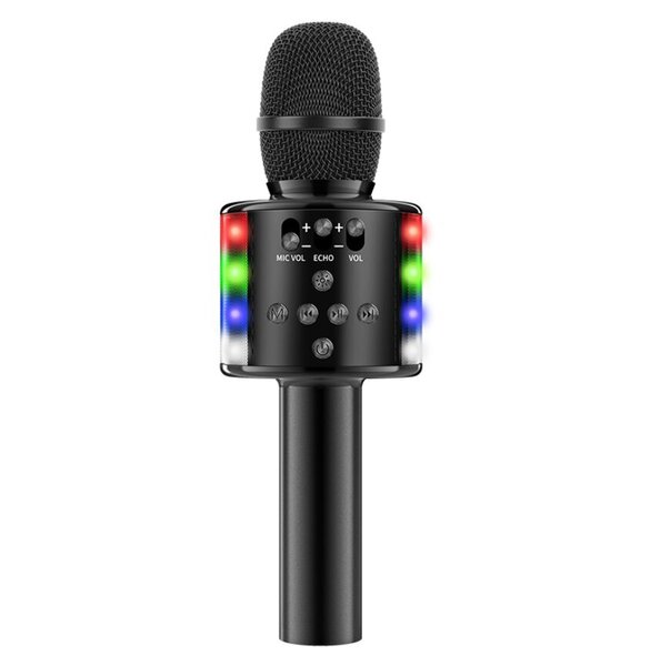 D168 беспроводной «Bluetooth» Караоке микрофон с динамиком, черный цена |  pigu.lt